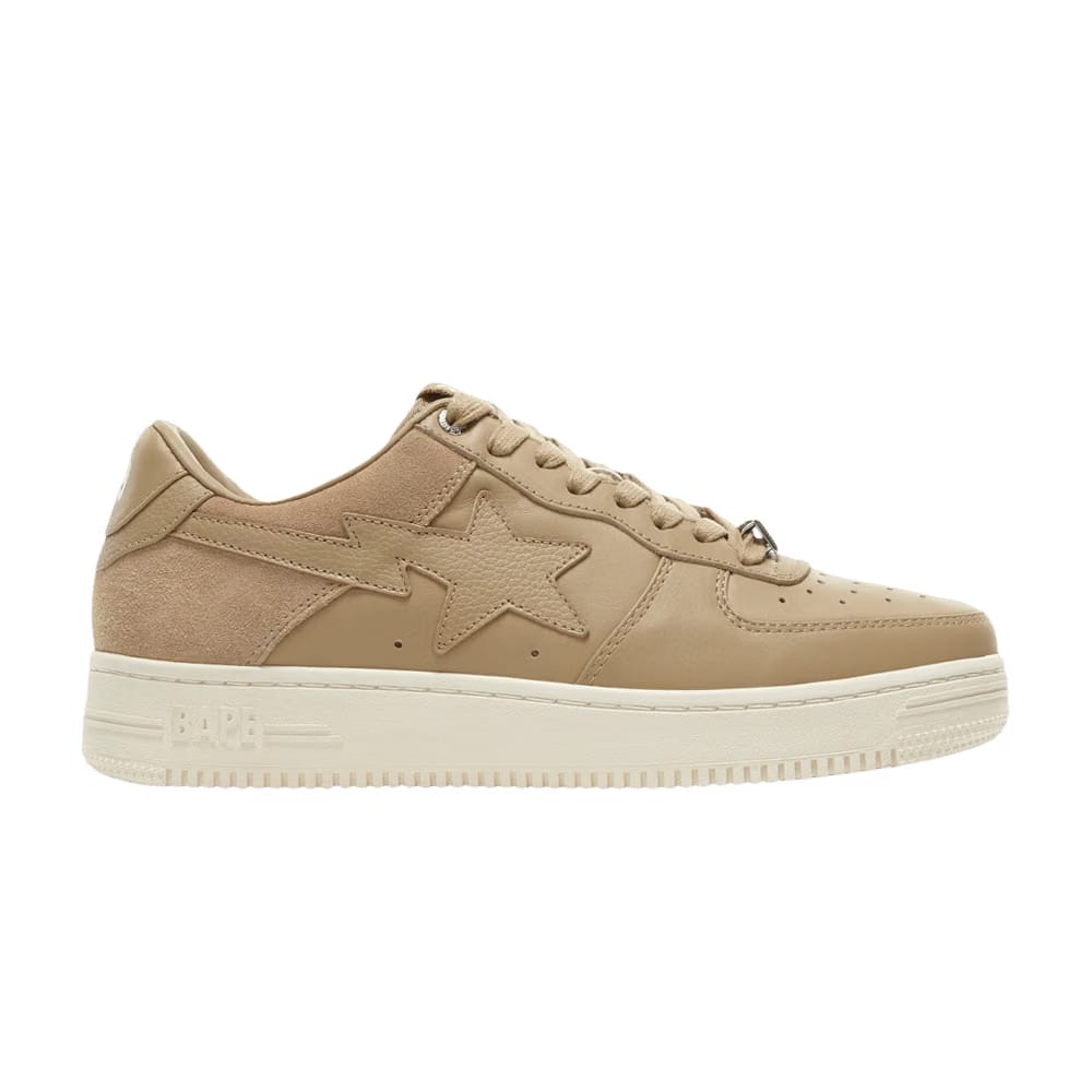 Bapesta Low Suede Heel - Beige