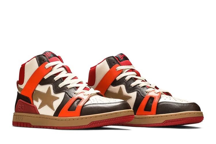 Bape Sta 93 HI Red Orange Light Sand