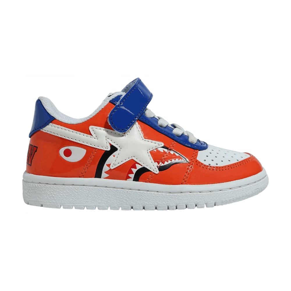 Bapesta Low Kids Orange Shark Face