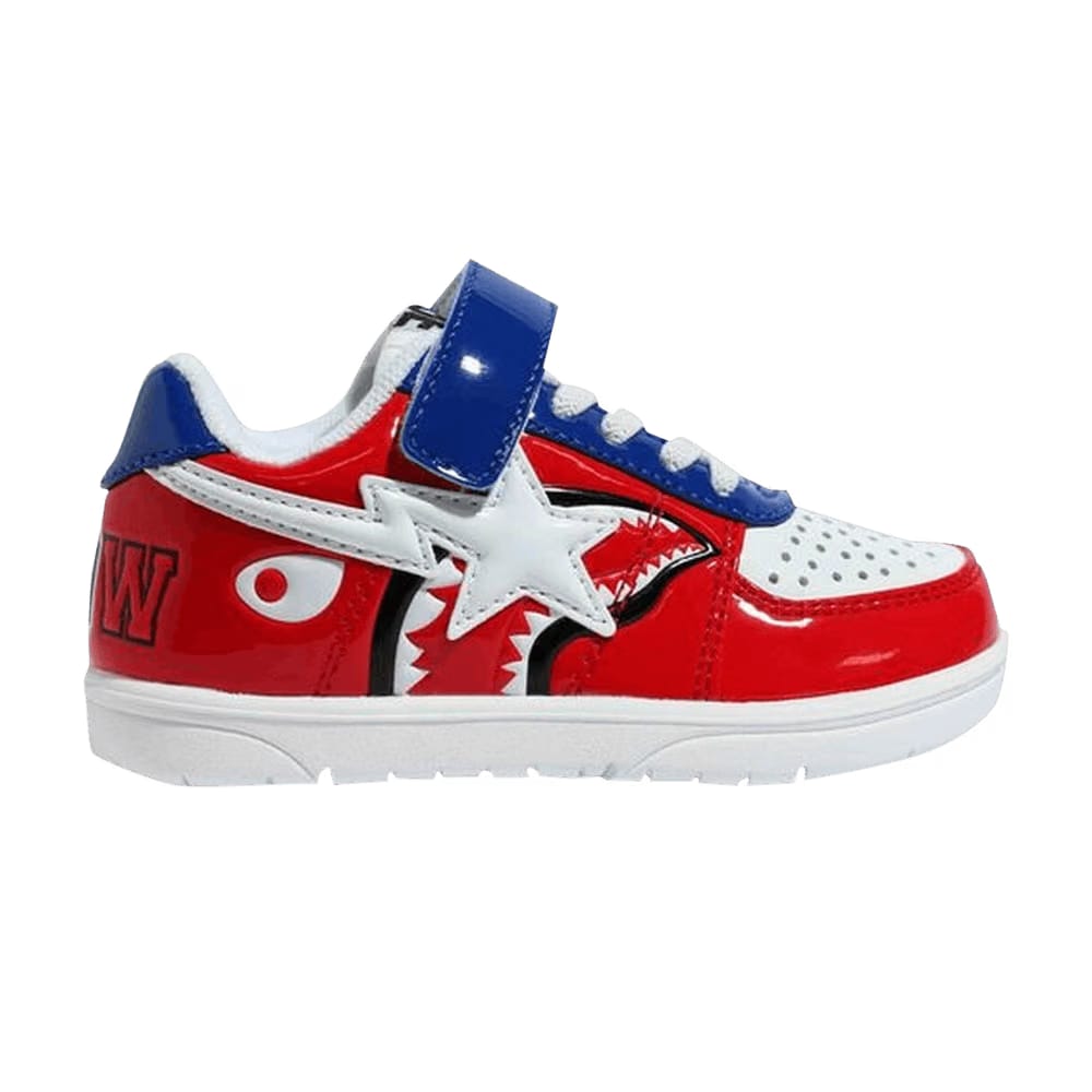 Bapesta Low Kids Red Shark Face