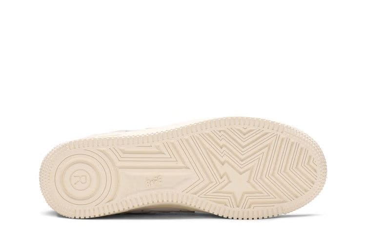 Bapesta Low Suede Heel - White