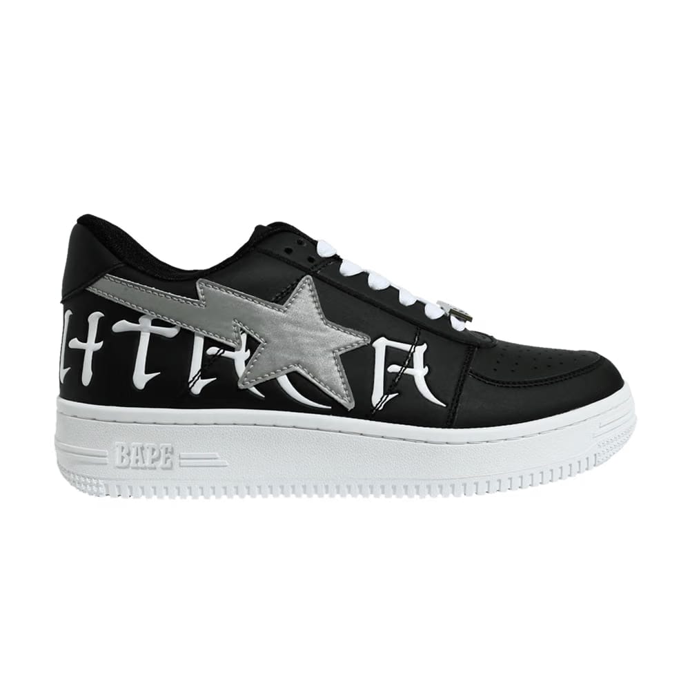 Bapesta Low Black Lettered