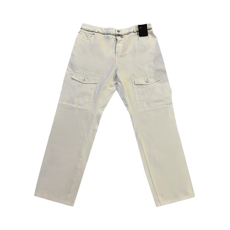 Balmain Straight Denim Cargo Pants White
