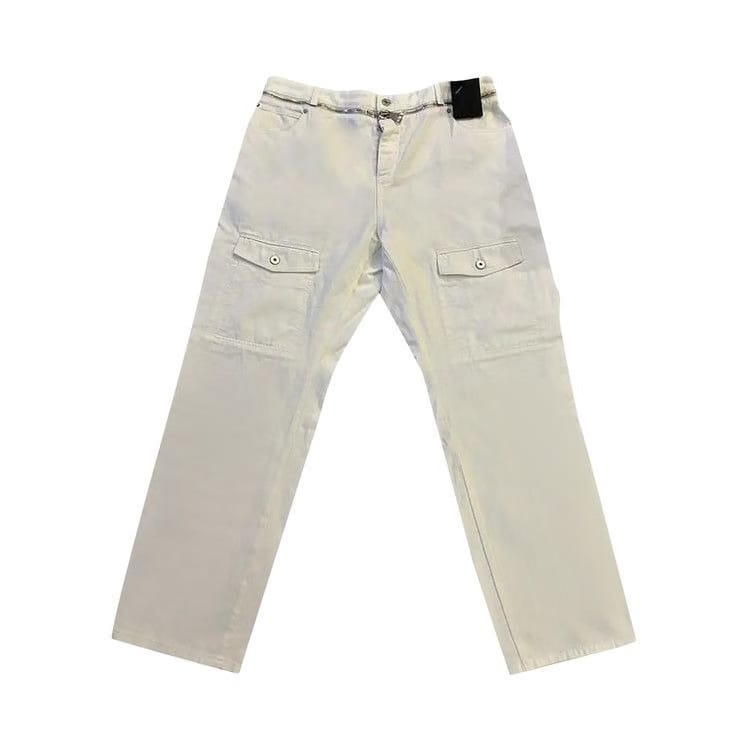 Balmain Straight Denim Cargo Pants White