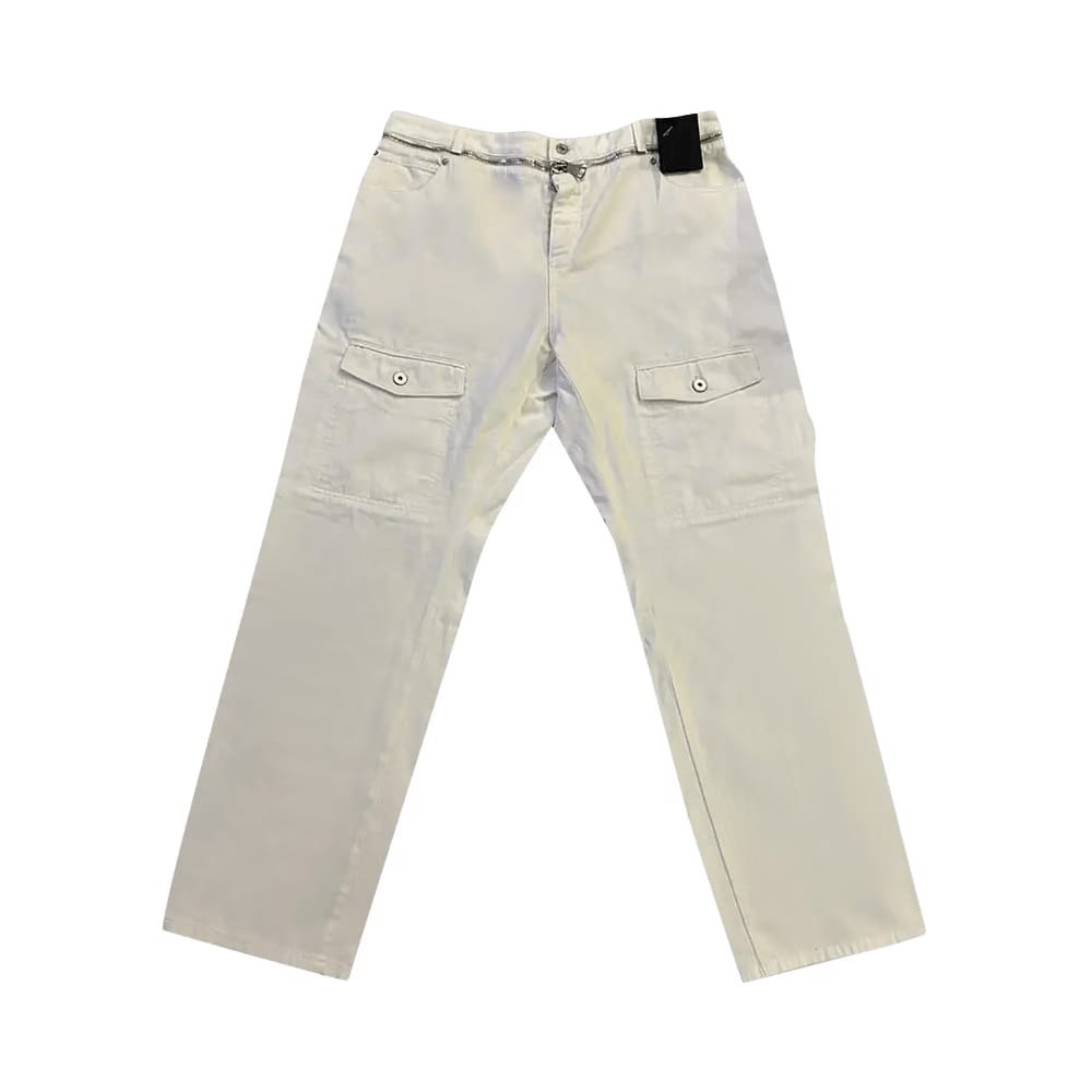 Balmain Straight Denim Cargo Pants White
