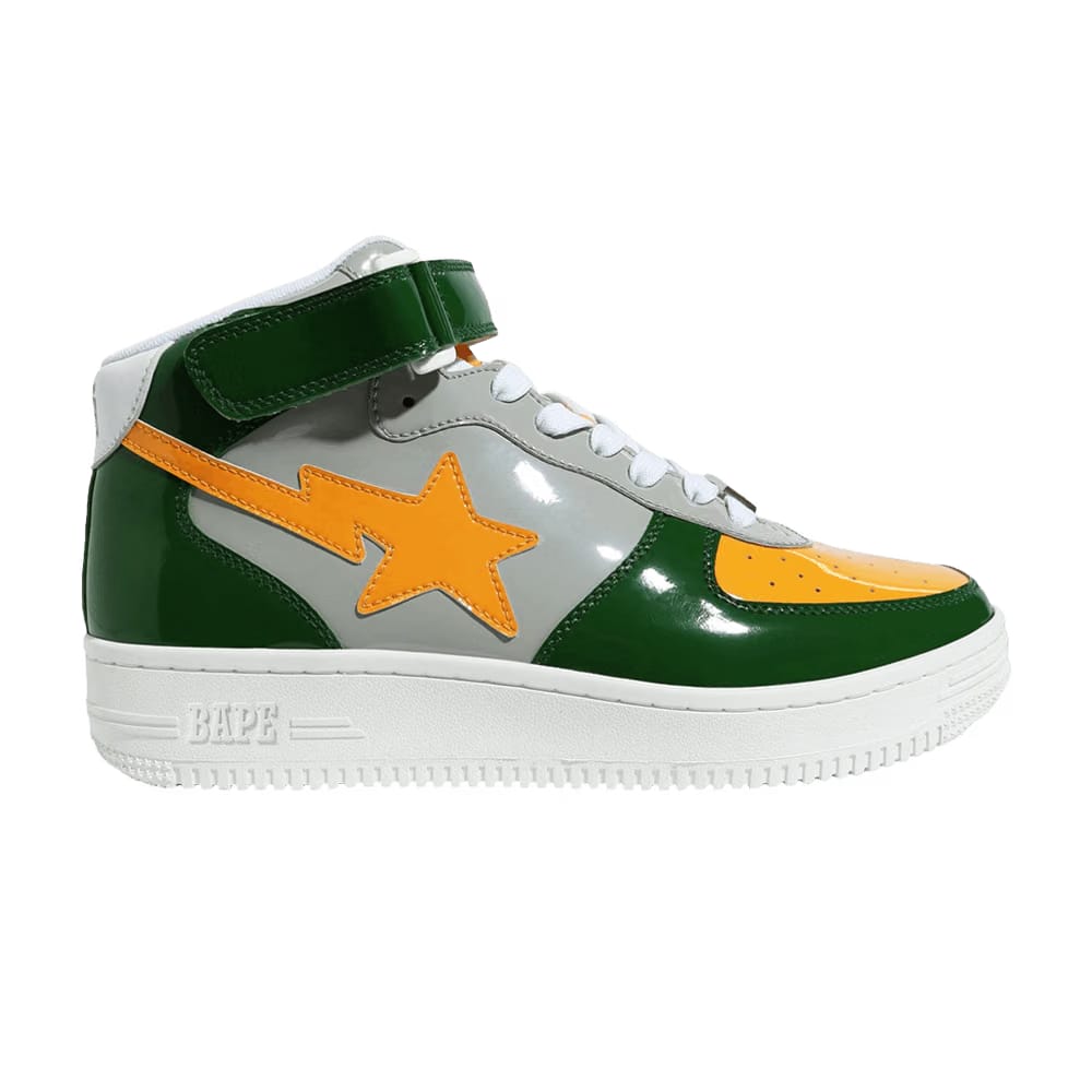 Bapesta Mid Green Yellow Grey