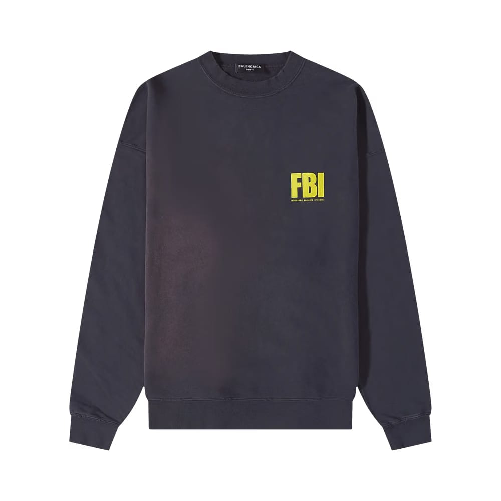 Balenciaga Regular Crewneck Marine Blue/Yellow