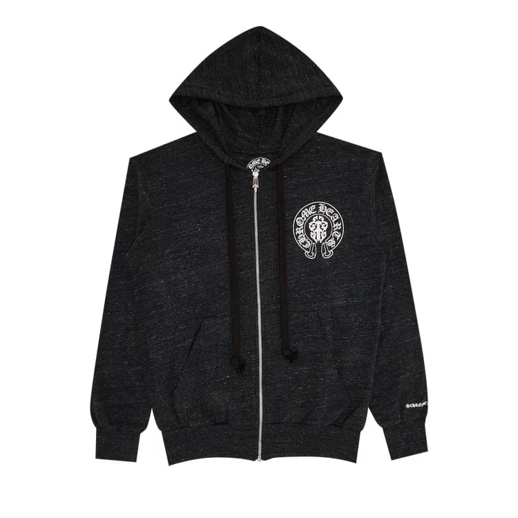 Chrome Hearts American Flag Cemetery Cross Zip Hoodie Black/White