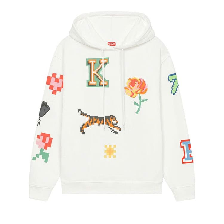 Kenzo Pixel Hoodie Off White