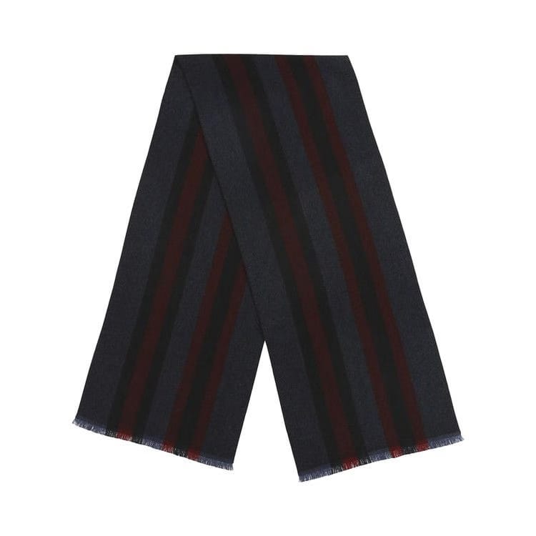 Gucci Striped Wool And Silk Scarf Blue