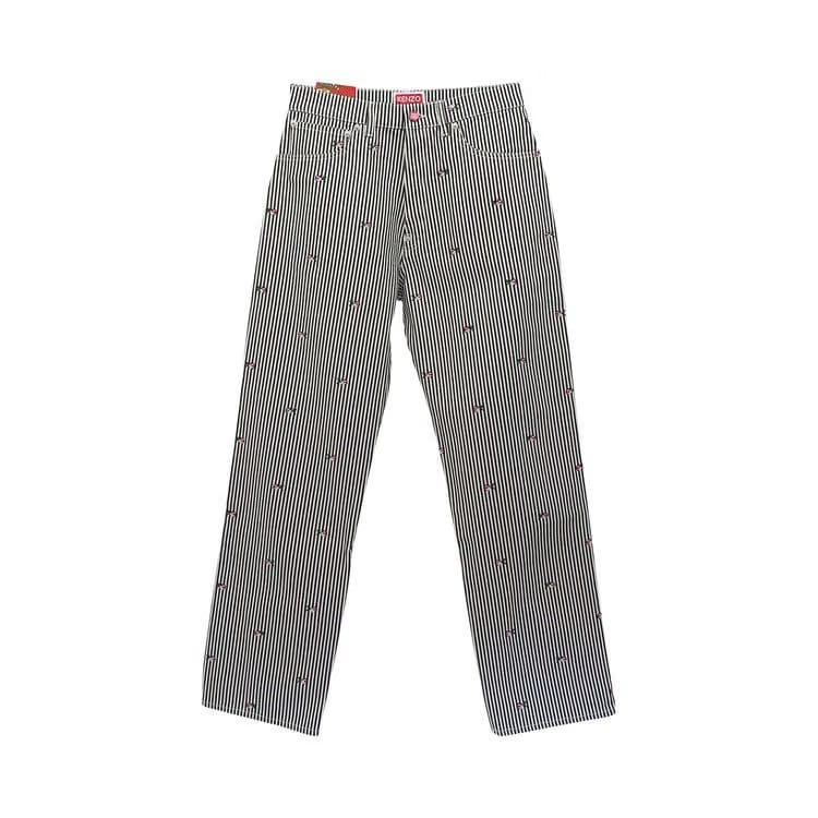 Kenzo Rinse Striped Suisen Relaxed Jeans Blue Denim