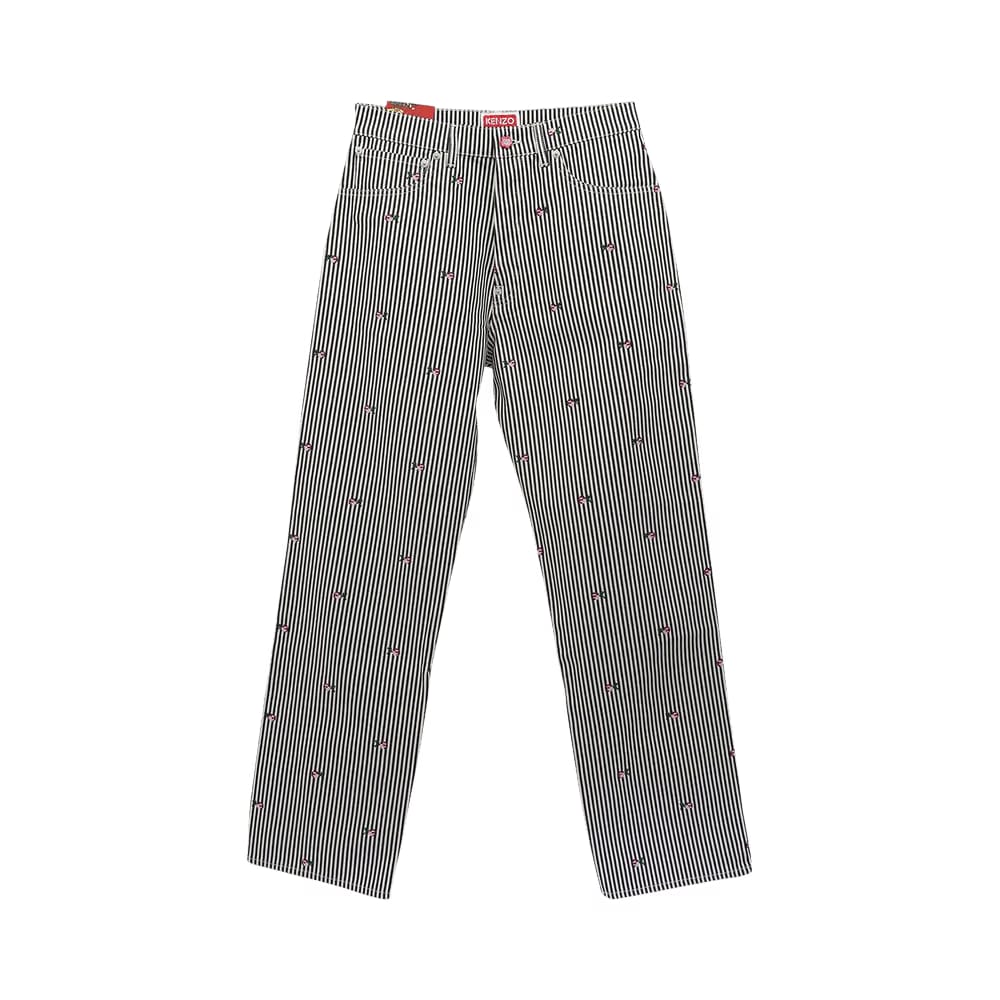 Kenzo Rinse Striped Suisen Relaxed Jeans Blue Denim