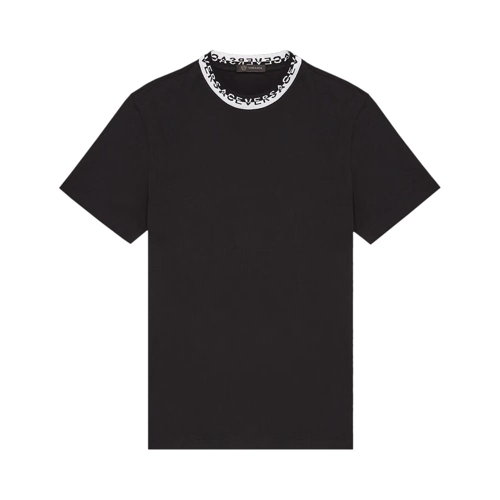 Versace Logo Collar T-Shirt Black