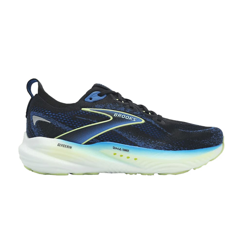 Brooks Glycerin 22 2E Wide Black Cobalt Neo Yellow