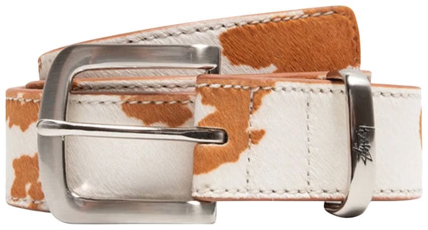 Stussy Animal Print Dress Belt Caramel