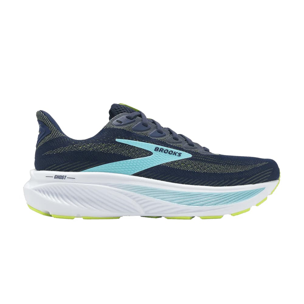 Brooks Ghost 17 2E Wide Peacoat Lime Blue