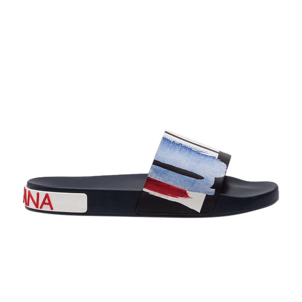 Dolce & Gabbana Slides Brushstroke - Black Blue