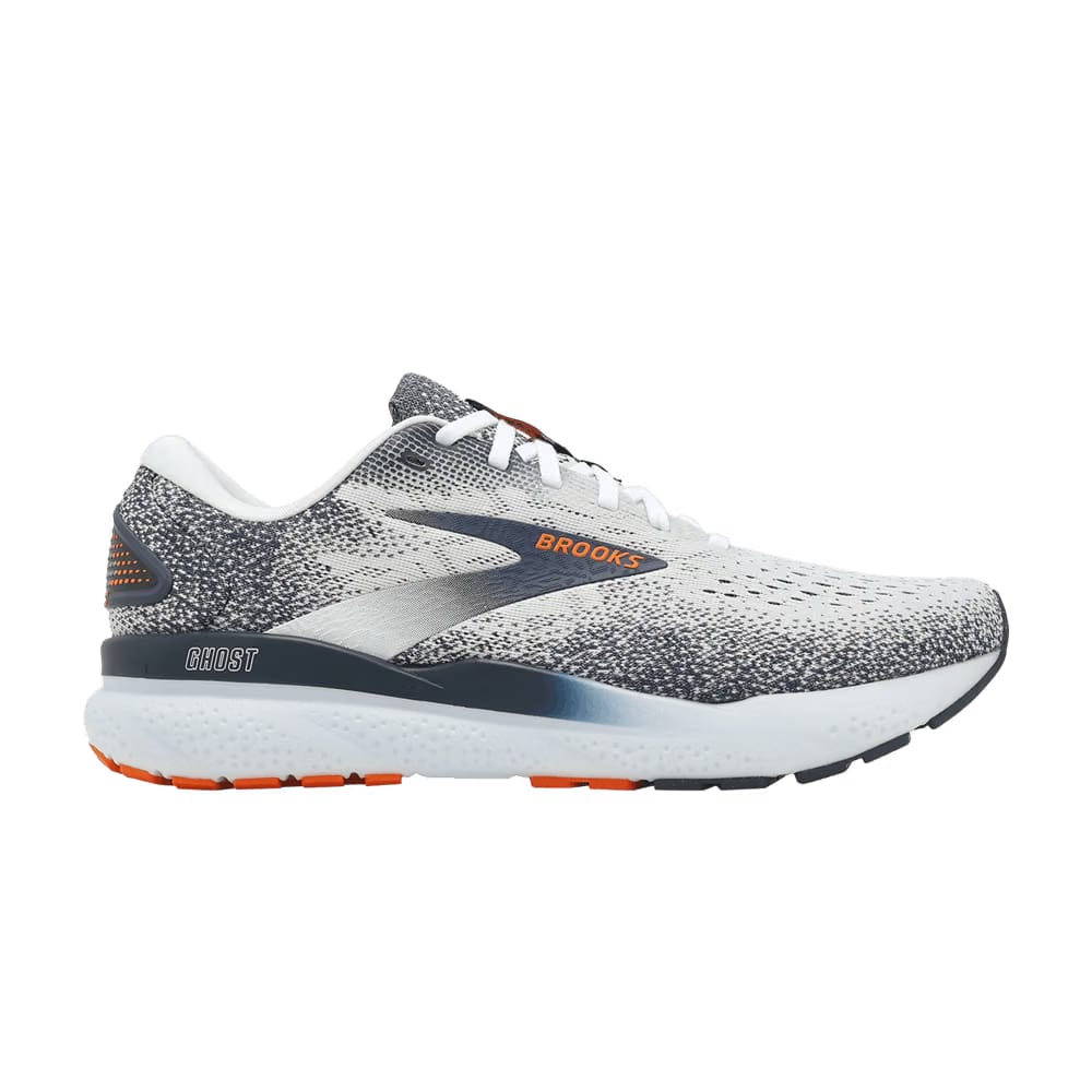 Brooks Ghost 16 White Peacoat Orange