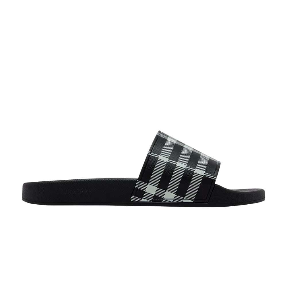 Burberry Check Slides Black Calico