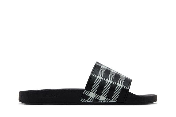 Burberry Check Slides Black Calico
