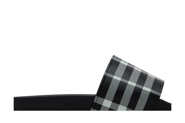 Burberry Check Slides Black Calico