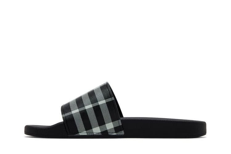 Burberry Check Slides Black Calico