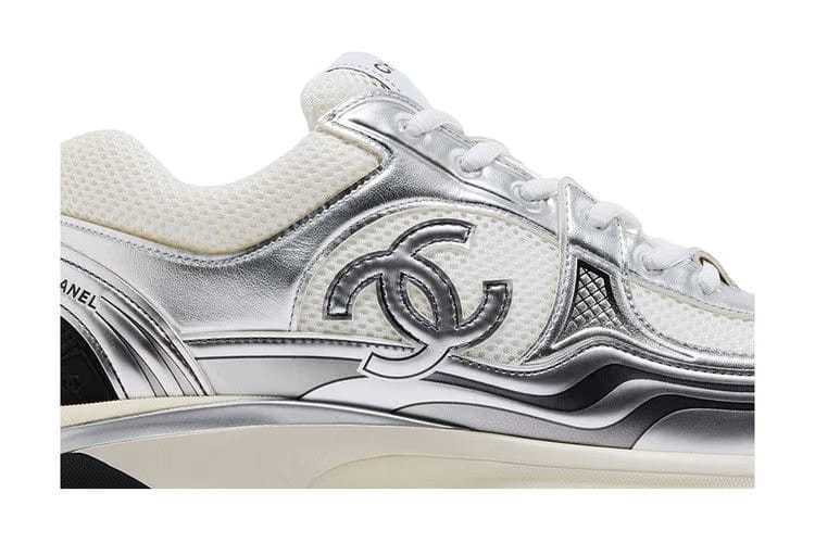 Chanel CC Logo Sneaker White Silver