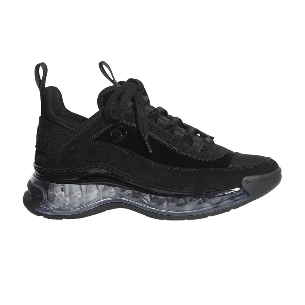Chanel Wmns 'Velvet Calfskin Grosgrain Sneaker 'Black'