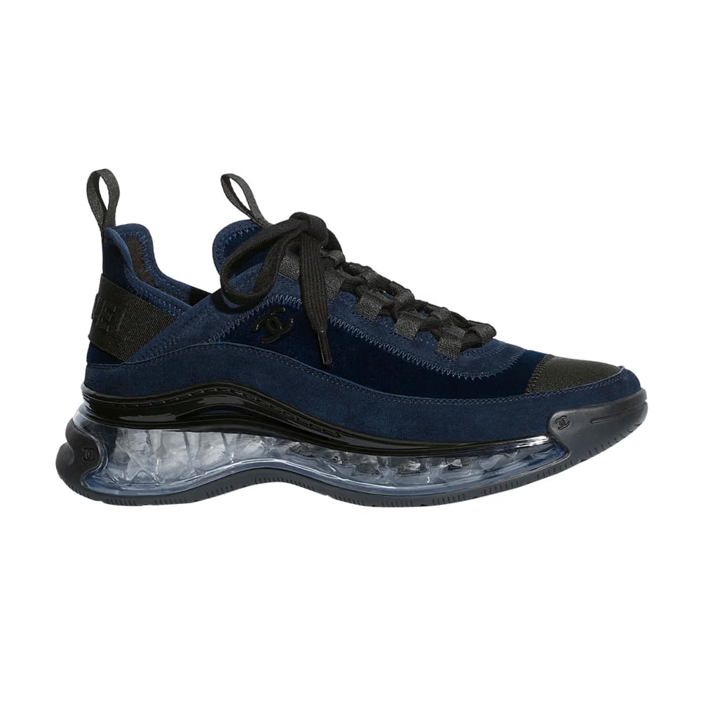Chanel Wmns Velvet Calfskin Grosgrain Sneaker 'Navy Blue'