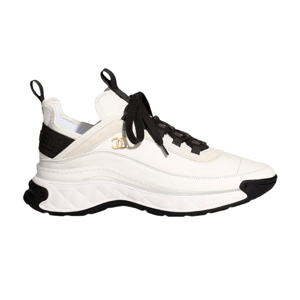 Chanel Velvet Calfskin & Mixed Fibers Sneaker Ivory