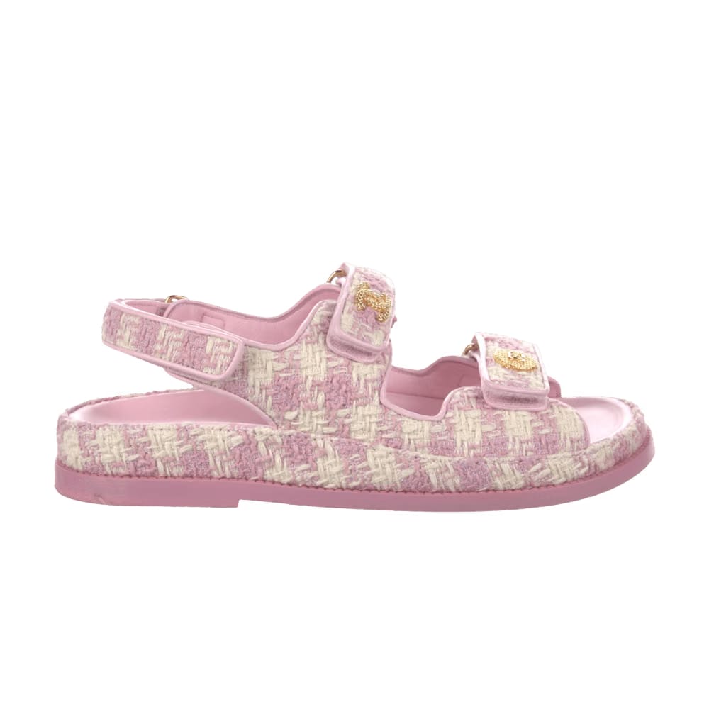 Chanel Wmns Sandal 'Pink Ecru Tweed'