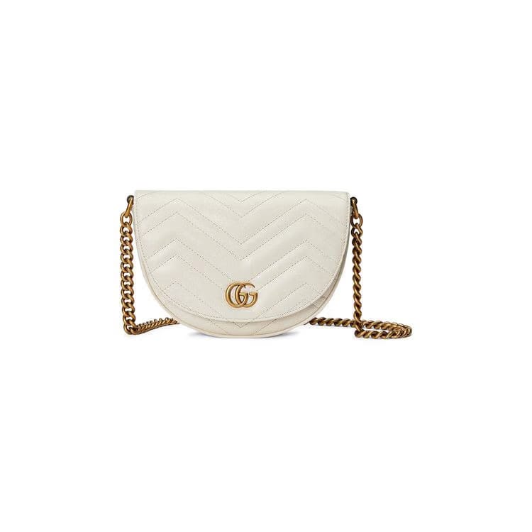 Gucci GG Marmont Matelasse Chain Mini Bag Mystic White