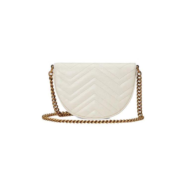 Gucci GG Marmont Matelasse Chain Mini Bag Mystic White