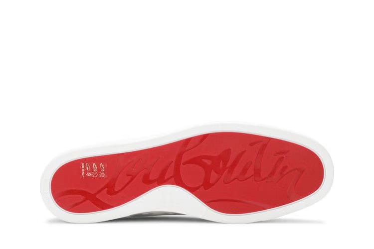 Christian Louboutin Louis Junior Spikes Flat Calf White