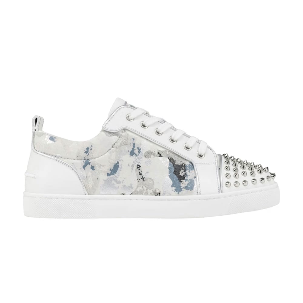 Christian Louboutin Louis Junior Spikes Orlato White Silver