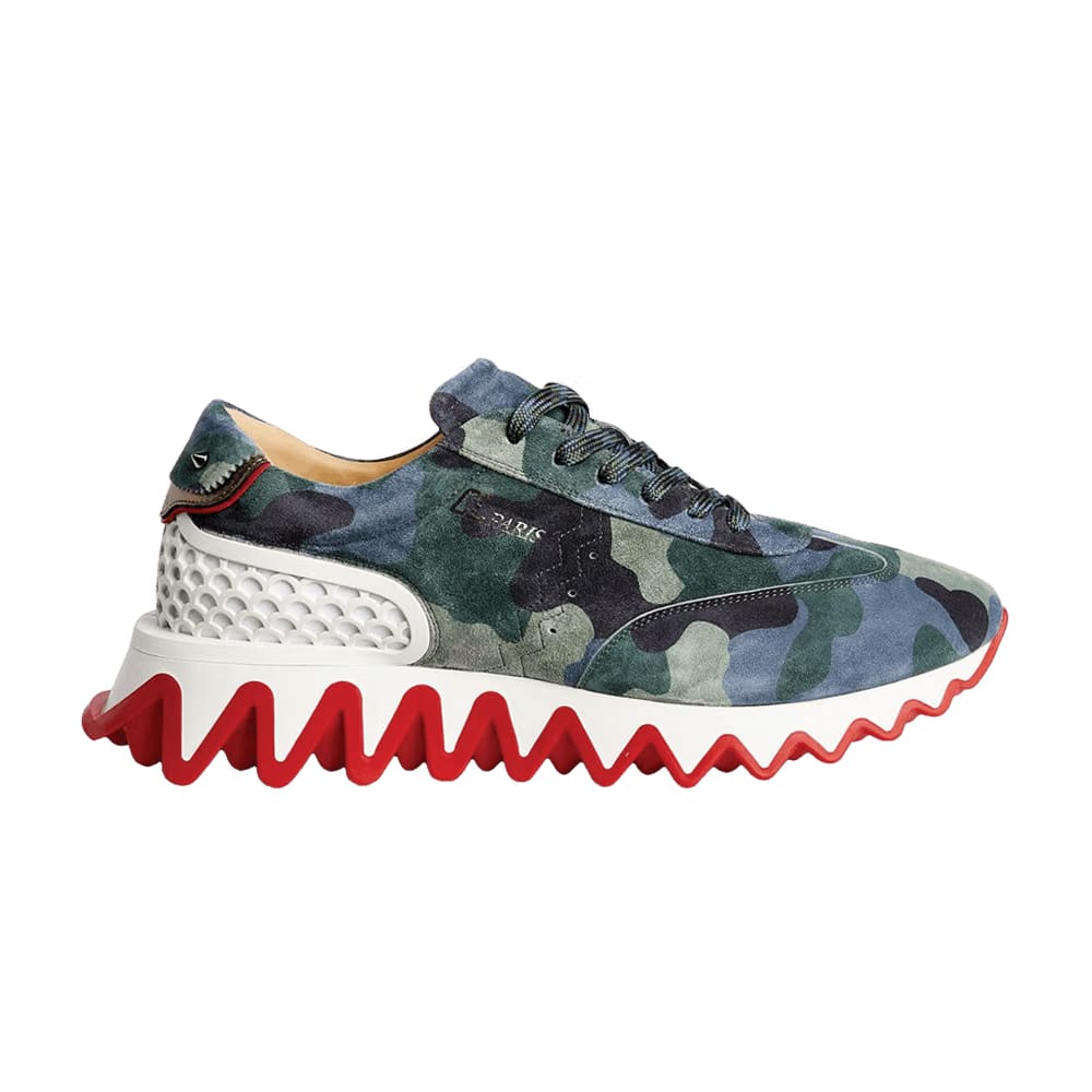 Christian Louboutin Loubishark Flat Blue Green Camo
