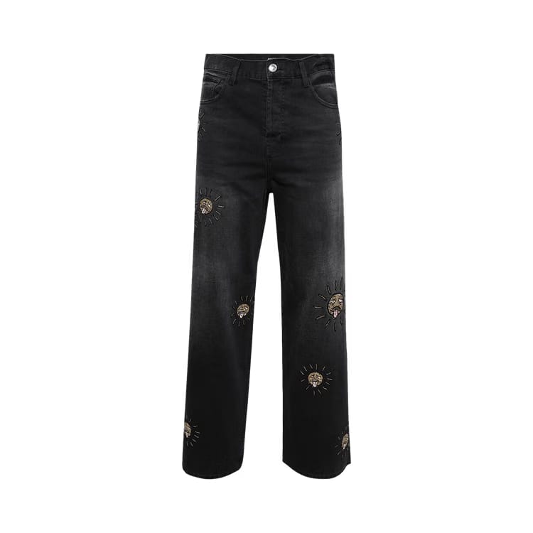 Nahmias Beaded Sun Wide Jeans Charcoal Wash