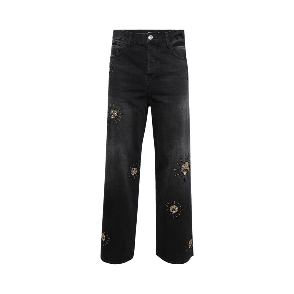 Nahmias Beaded Sun Wide Jeans Charcoal Wash