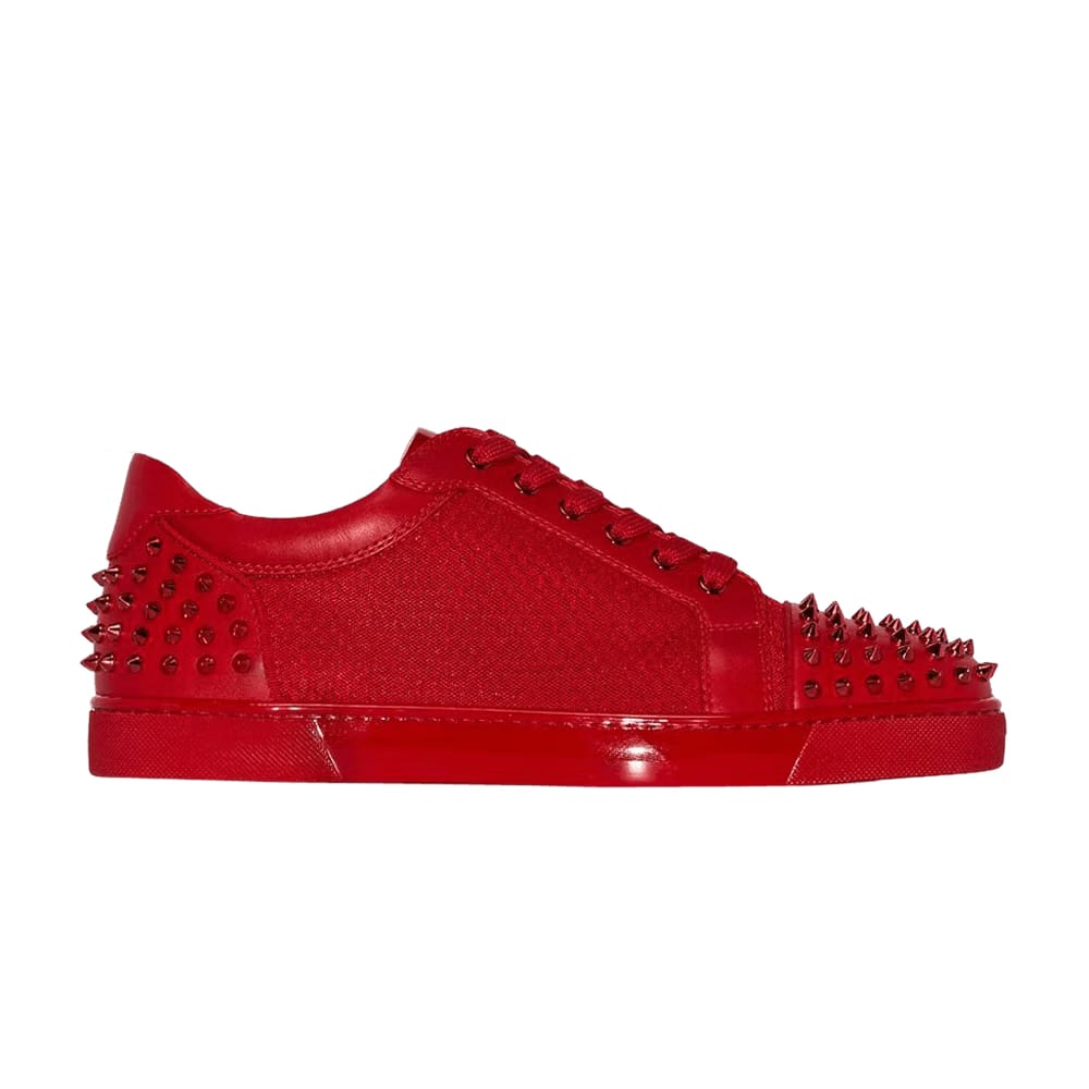 Christian Louboutin Seavaste Spiked Leather Low Red