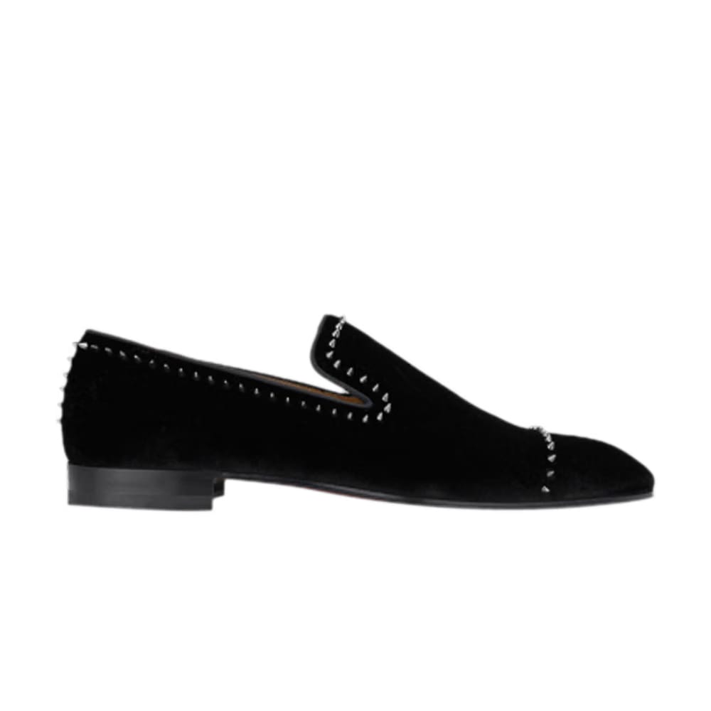 Christian Louboutin Dandeton Flat Velvet Black Dark Gun