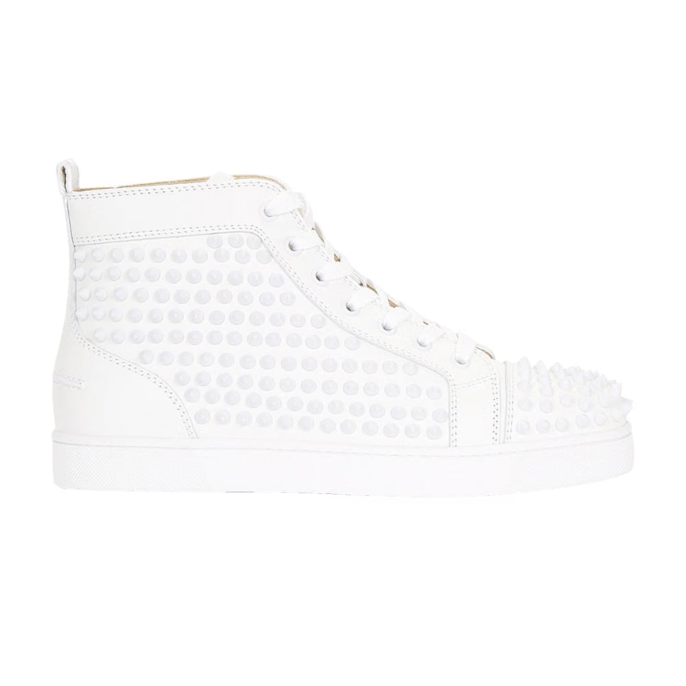 Christian Louboutin Louis Flat Calf Spikes Latte