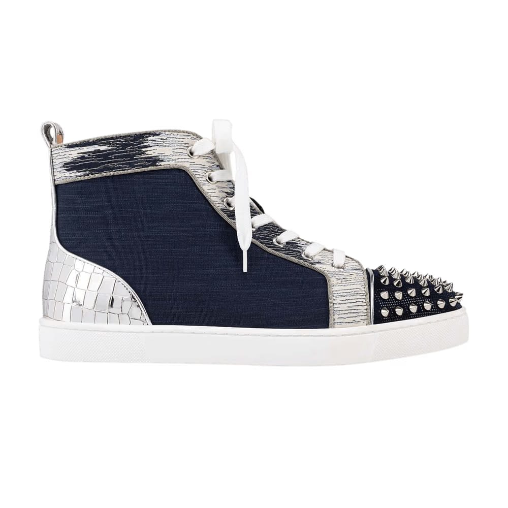 Christian Louboutin Lou Spikes Orlato Flat Version Marine