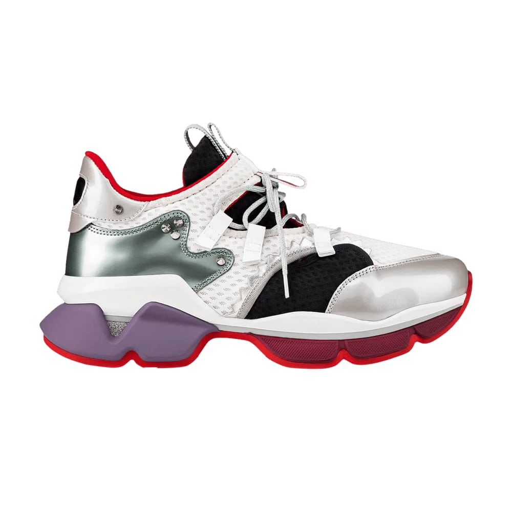 Christian Louboutin Red Runner Metallic White