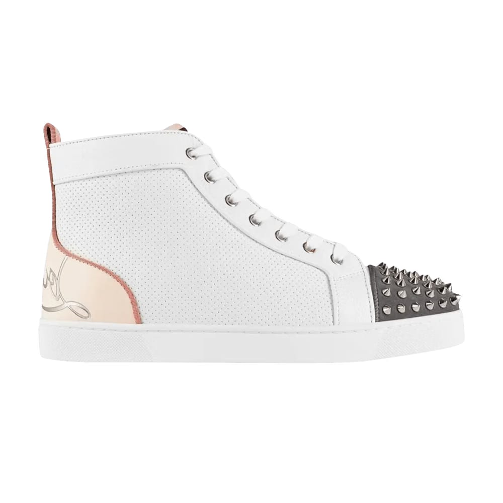 Christian Louboutin Fun Lou Spikes Flat High White Cream