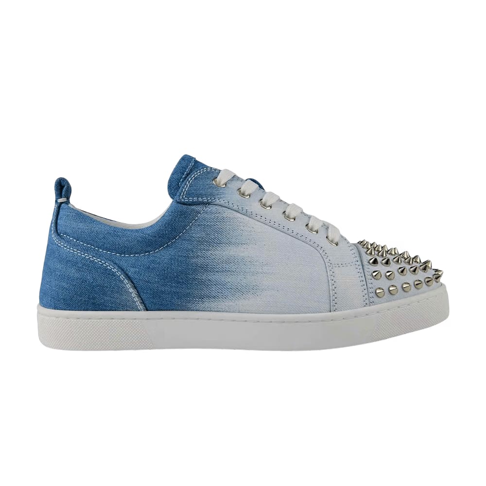 Christian Louboutin Louis Junior Spikes Flat Blue White