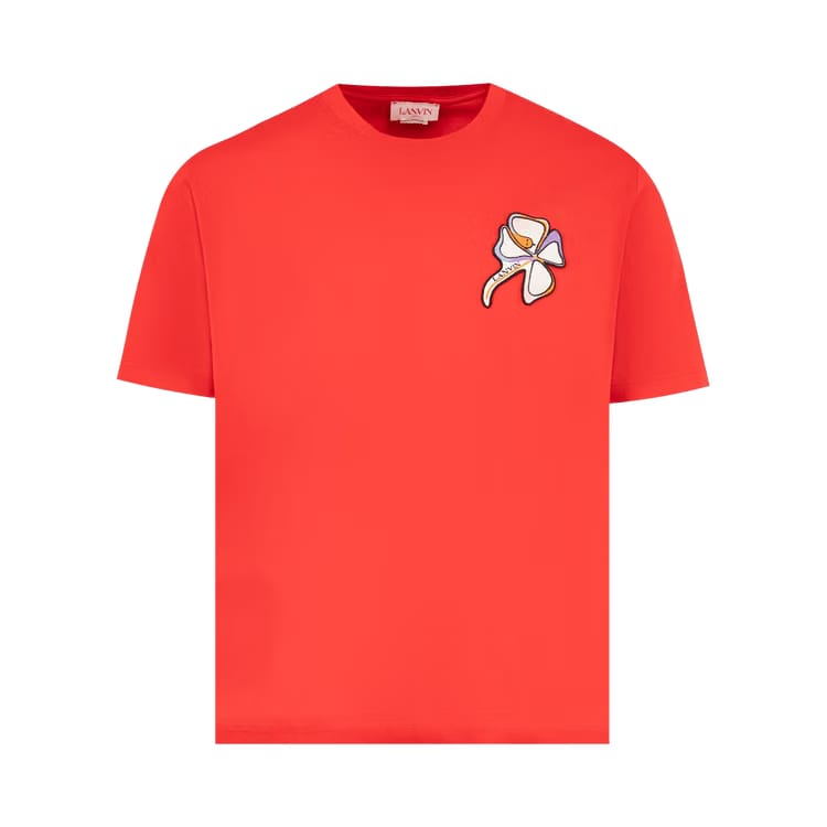Lanvin Clover Snake Patch T-Shirt Flame