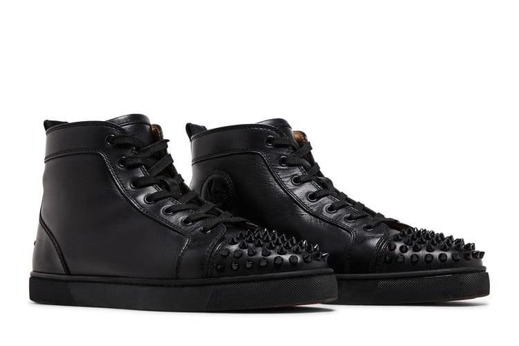Christian Louboutin Louis Flat Calf Spikes Black