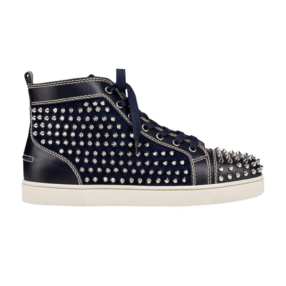Christian Louboutin Louis Flat Calf Spikes Blue