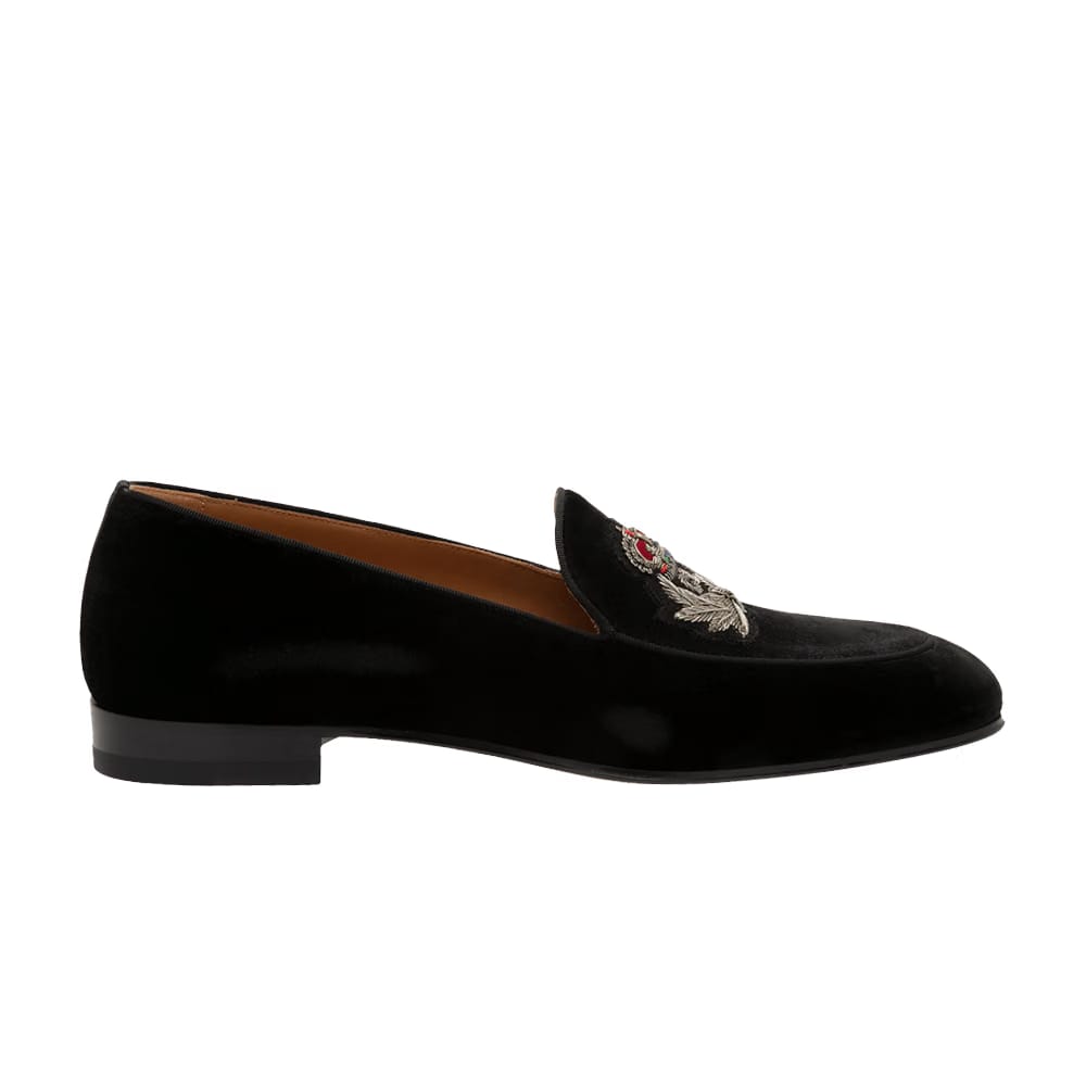 Christian Louboutin Crest On The Nile Flat Velvet Black