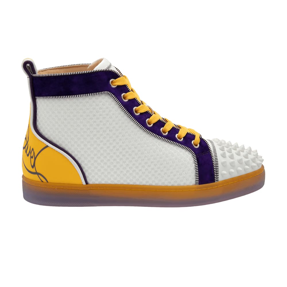 Christian Louboutin Fun Lou Spikes Flat High Purple Yellow